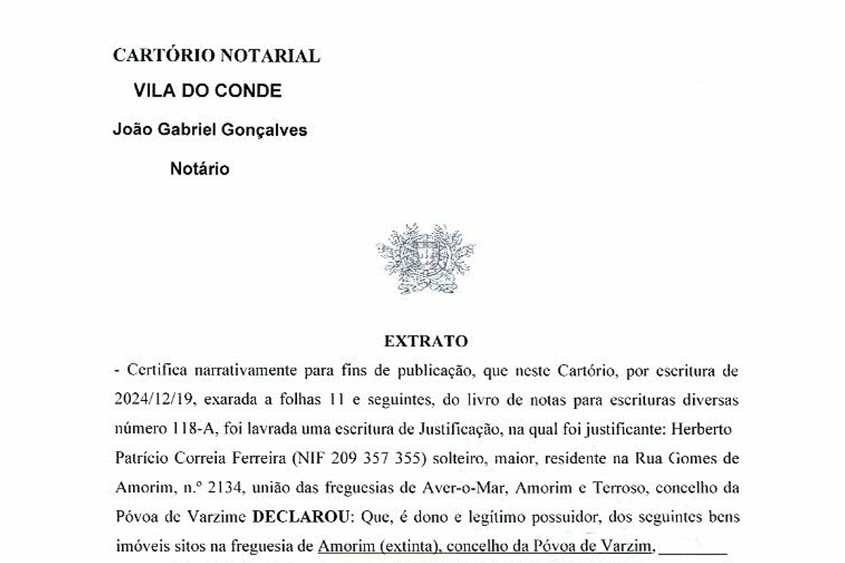 CARTÓRIO NOTARIAL VILA DO CONDE